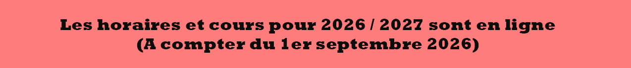 horaires 2026-2027